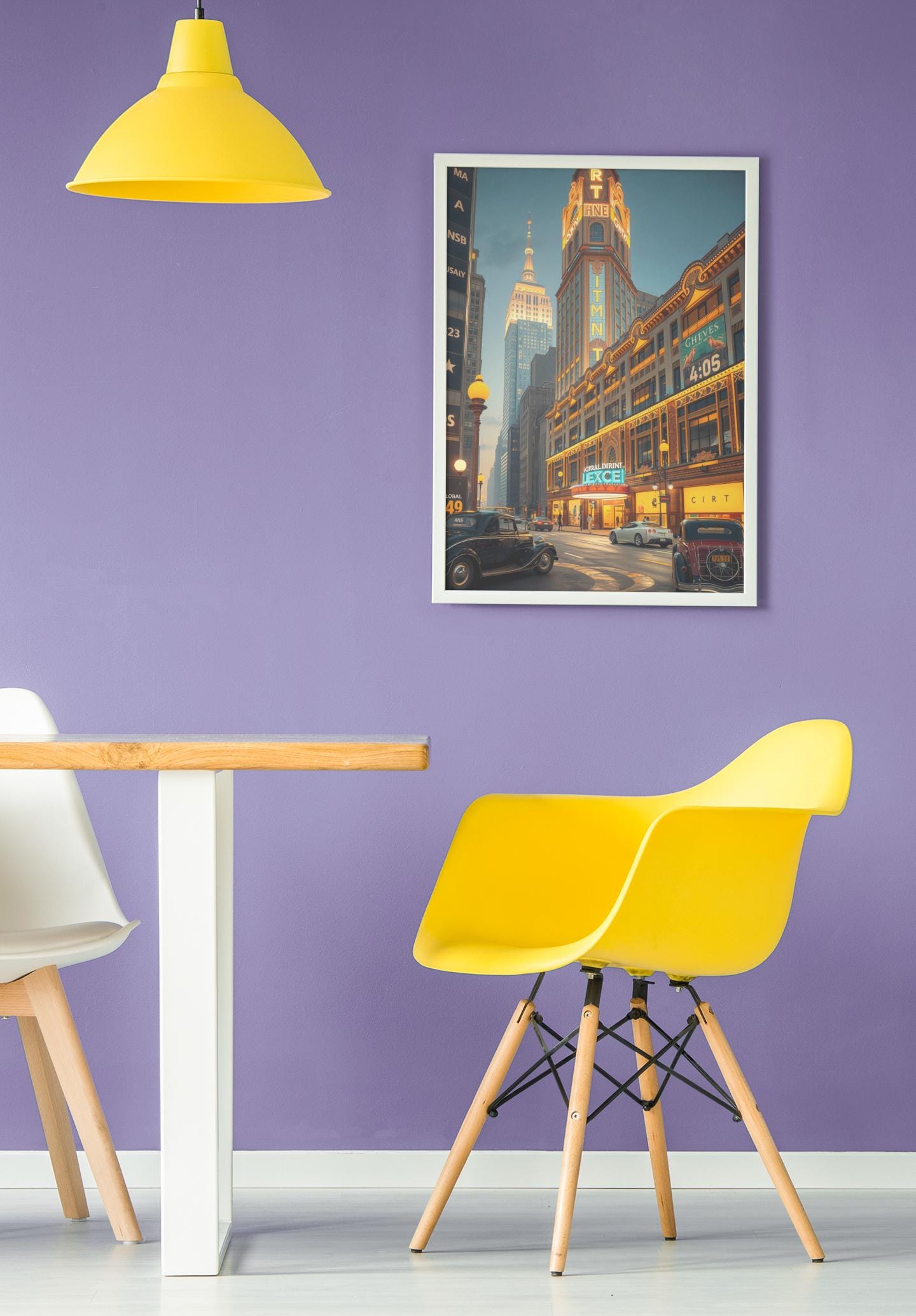 Art Deco Cityscape Wall Art - 1920s Glamour Night Scene, Golden Skyline, Luxury Home Decor Print