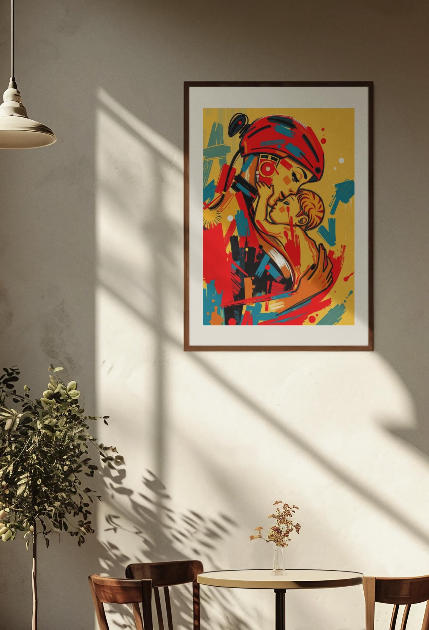 Abstract Motherhood Art Print - Expressive Mom & Child Painting - Unique Mothers Day Gift - Colourful Wall Art