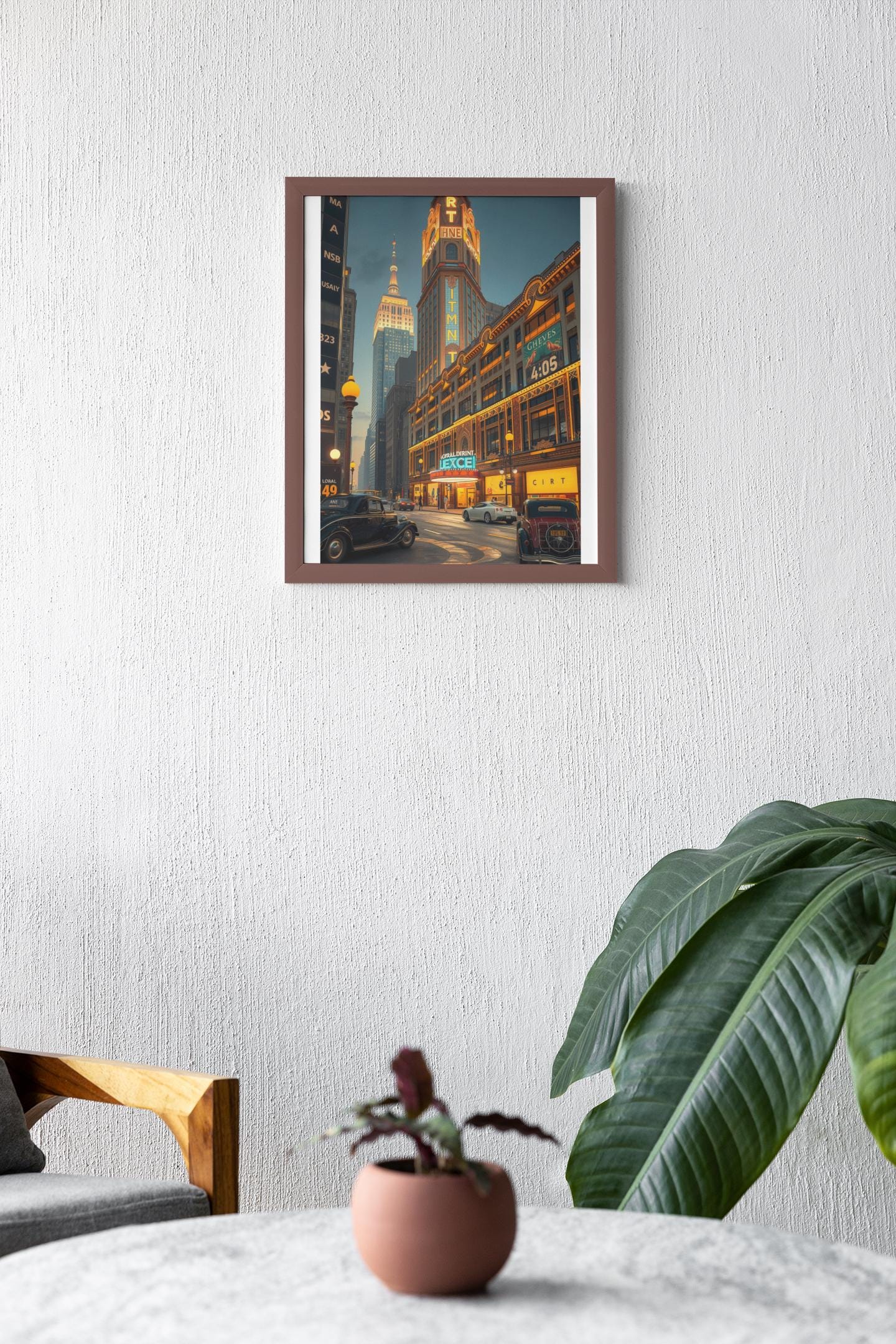 Art Deco Cityscape Wall Art - 1920s Glamour Night Scene, Golden Skyline, Luxury Home Decor Print