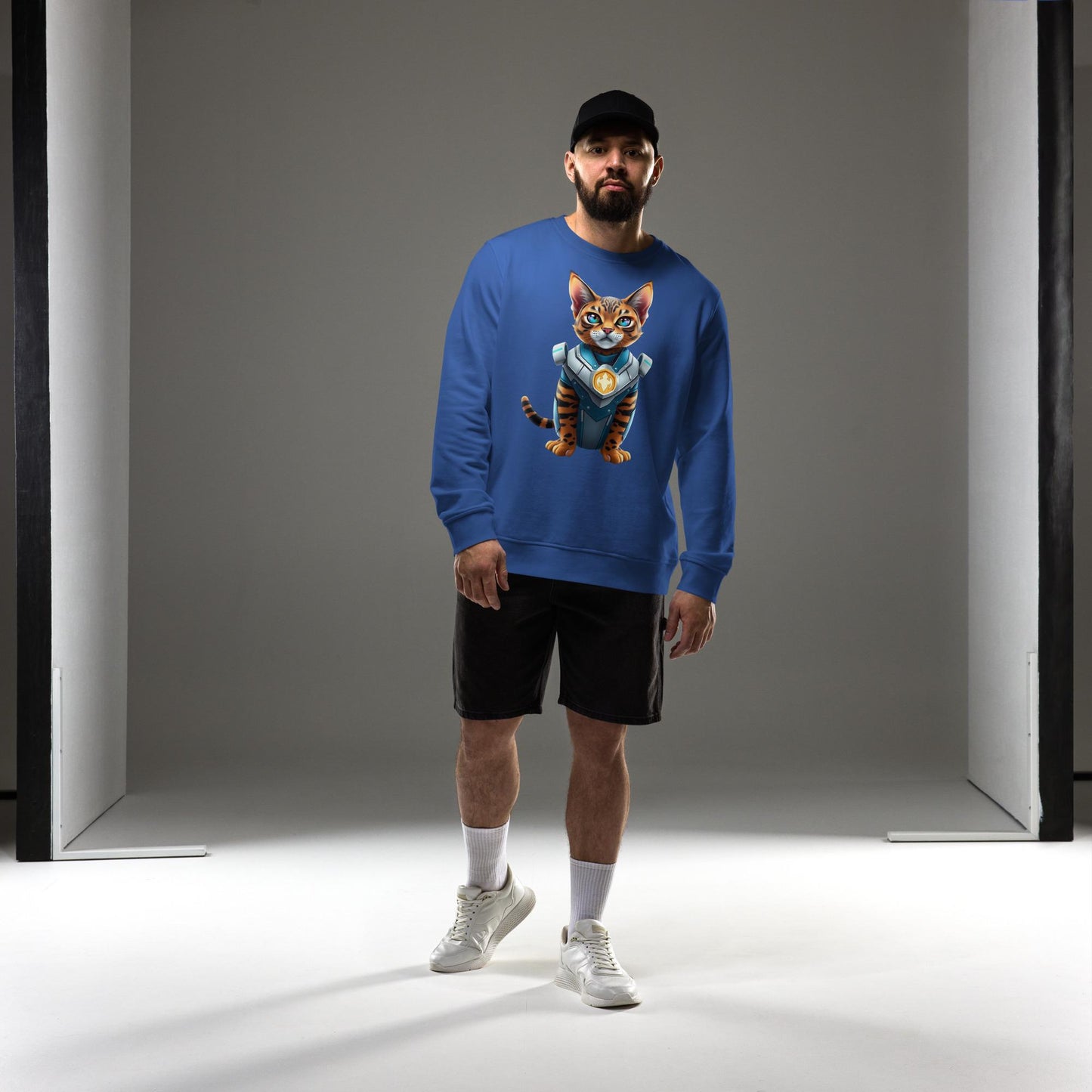 Bengal Cat Superhero Crewneck Action-Packed Feline Sweatshirt Perfect Gift for Cat Lovers Cozy & Warm Animal Graphic Sweatshirt
