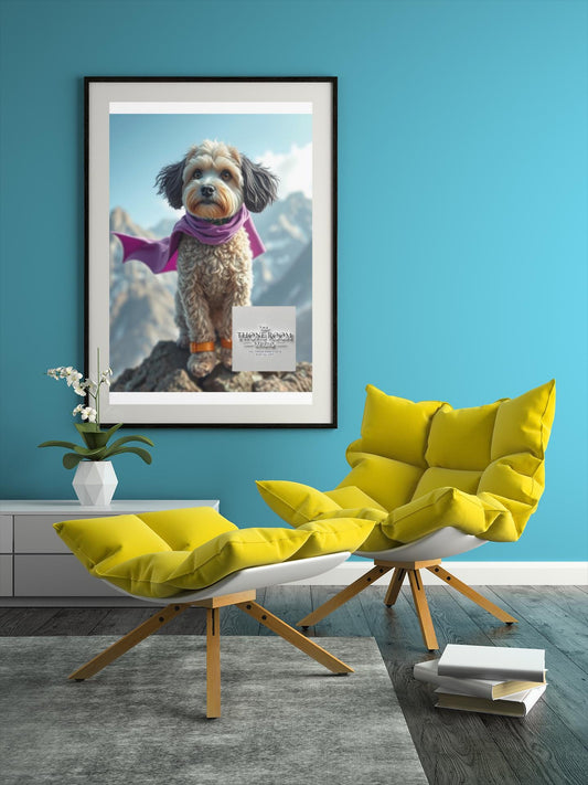 Cockapoo Superhero Wall Art - Cute Dog Poster - Heroic Pet Decor - Cockapoo Gift - Dog Lover Artwork - Fun Puppy Print