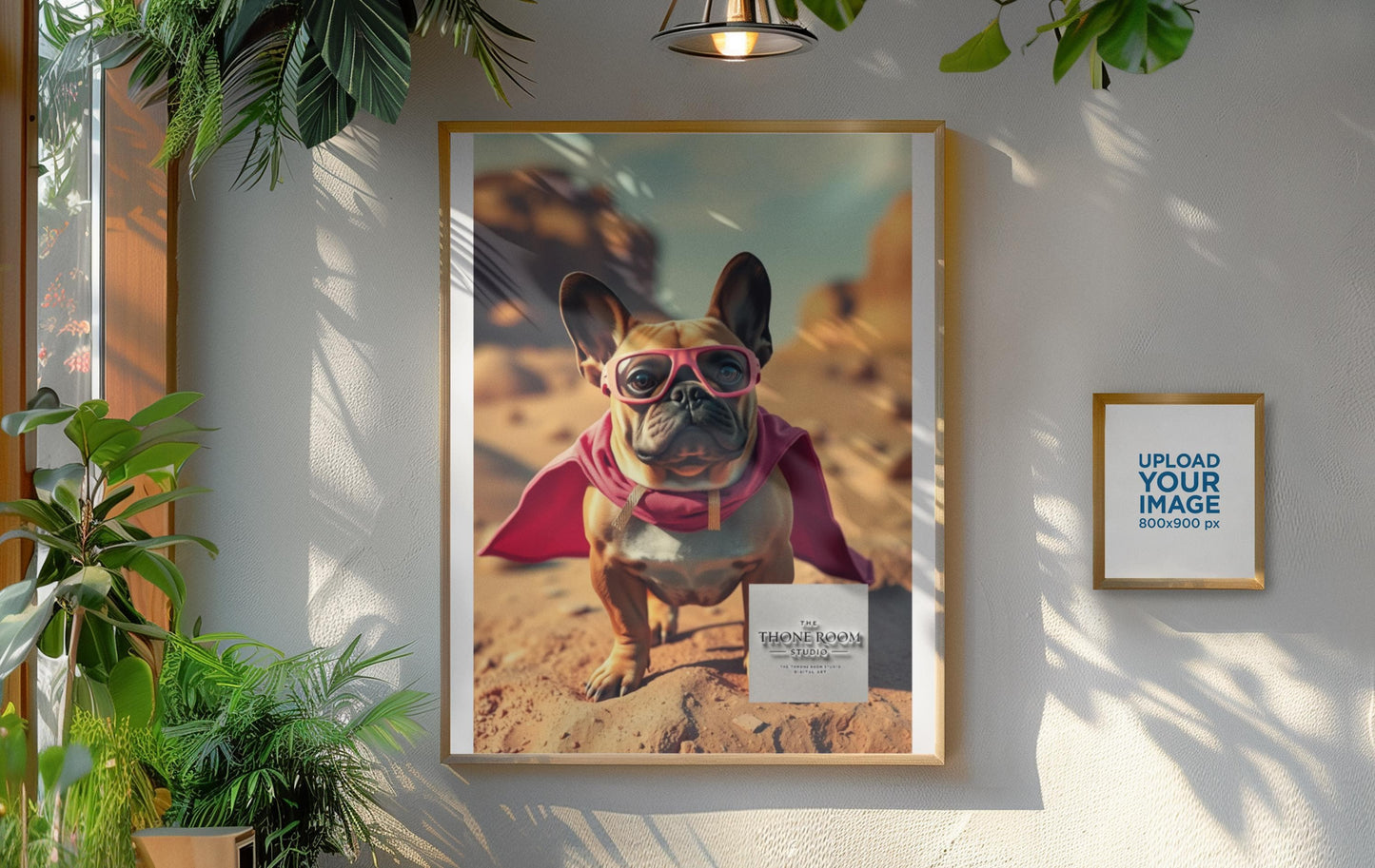 French Bulldog Superhero Wall Art  Cute Dog Poster with Pink Cape  Fun Animal Decor for Dog Lovers & Kids Room