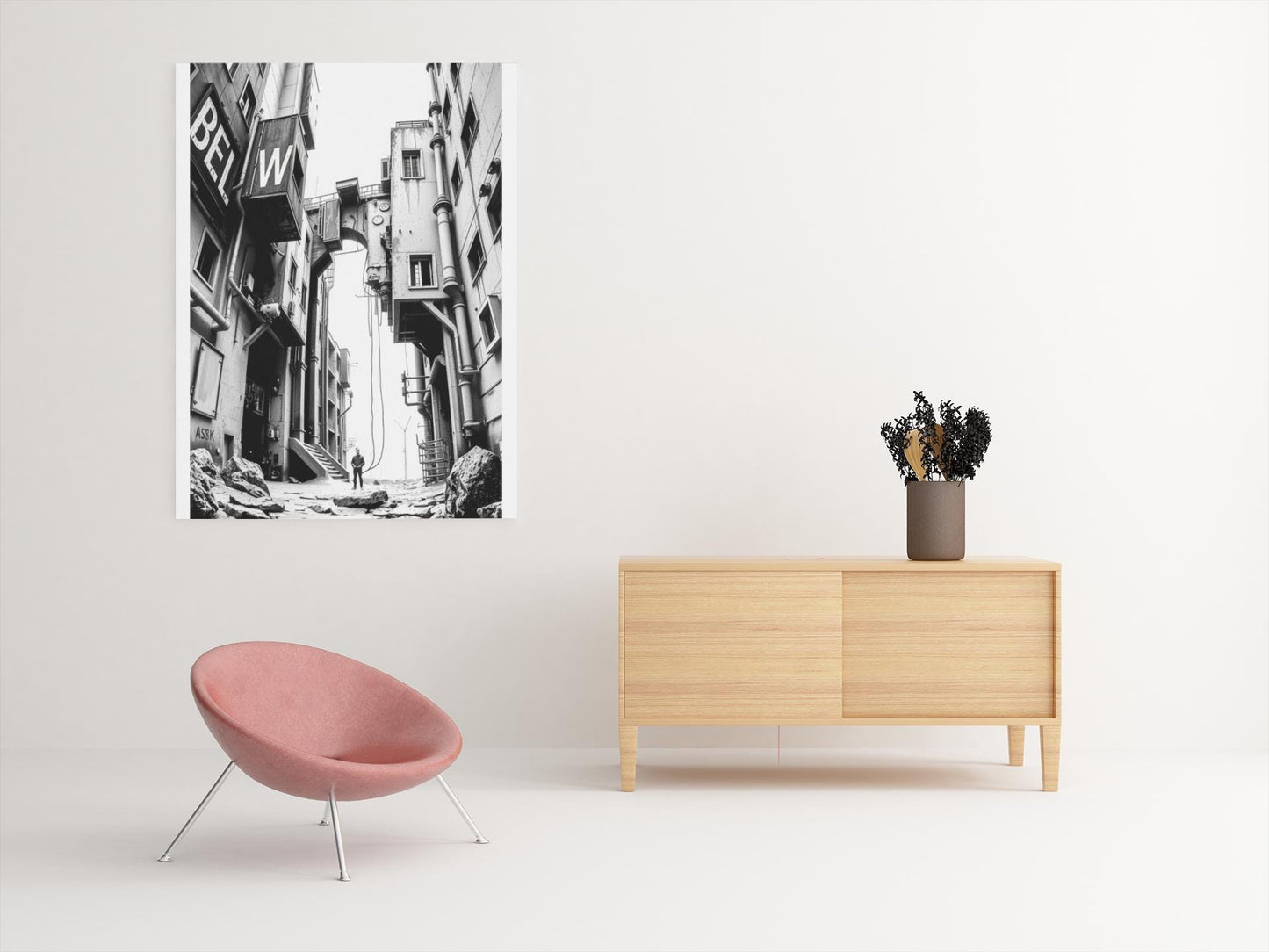 Brutalist Industrial Wall Art - Avant-Garde Modern Poster - Monochrome Abstract Print - Minimalist Art for Home & Office