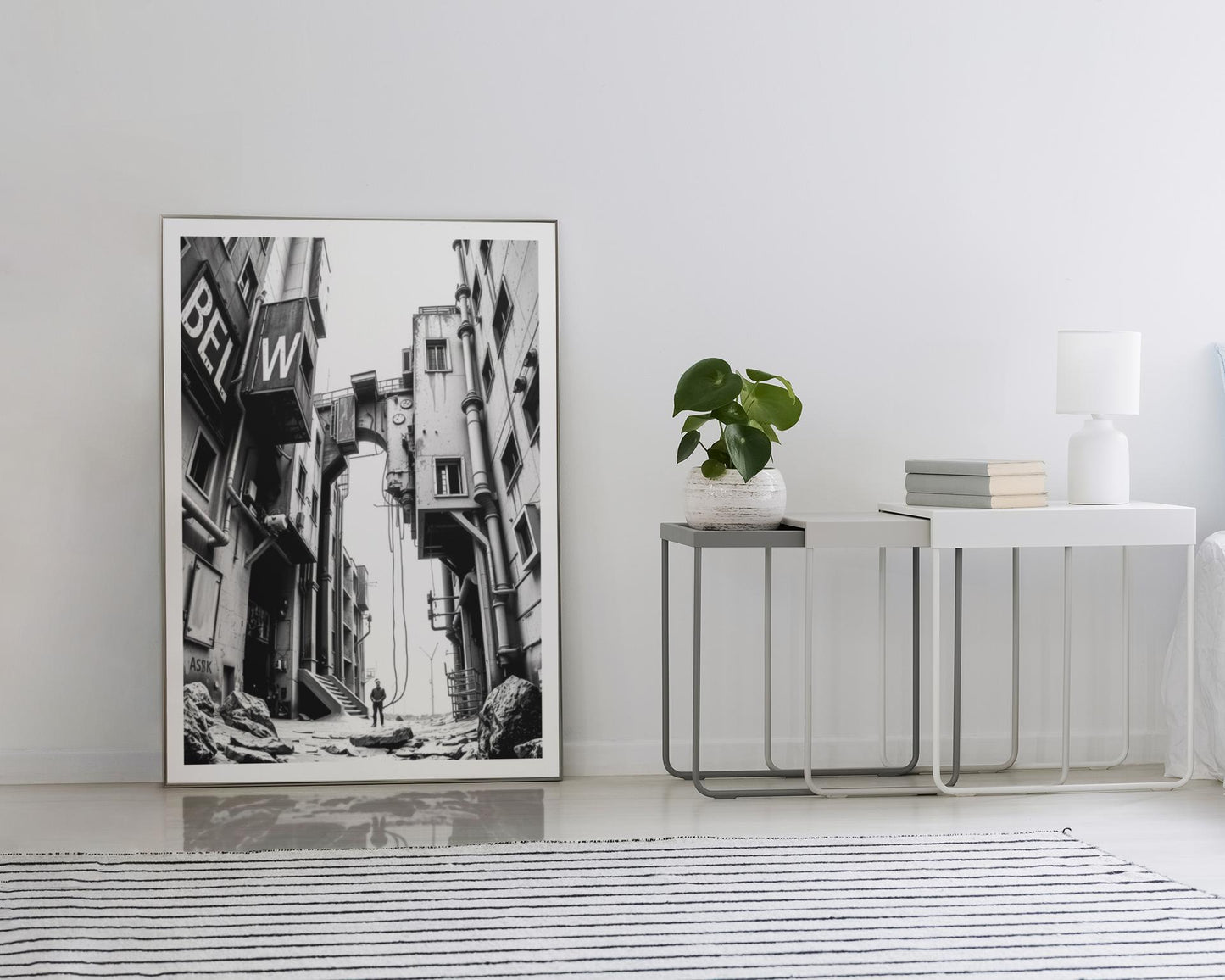 Brutalist Industrial Wall Art - Avant-Garde Modern Poster - Monochrome Abstract Print - Minimalist Art for Home & Office