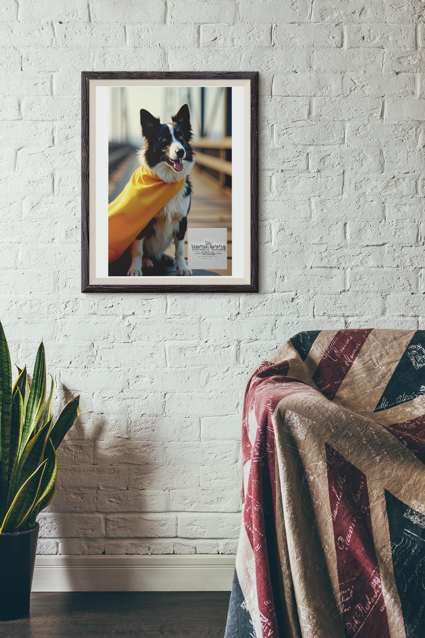Border Collie Superhero Wall Art - Dog Lover Poster - Heroic Pet Decor - Yellow Cape Dog Print - Unique Gift for Dog Owners
