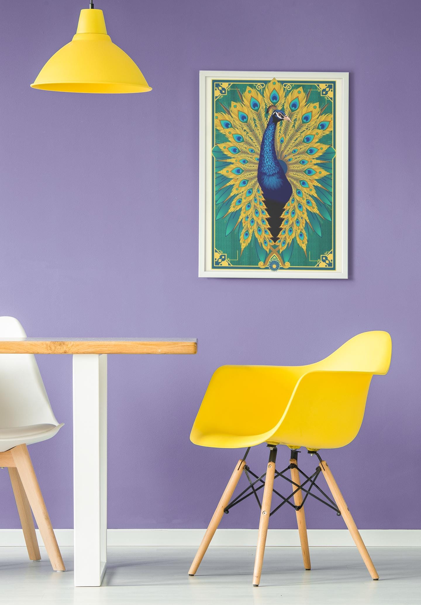 Elegant Peacock Art Deco Wall Art - Vintage 1920s Style, Geometric Gold Feathers, Luxury Poster Print